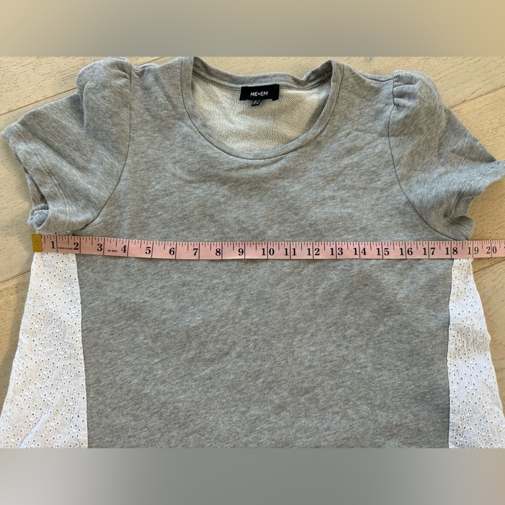 Me+em contrast grey with white eyelet sweatshirt 6 - Picture 6 of 6
